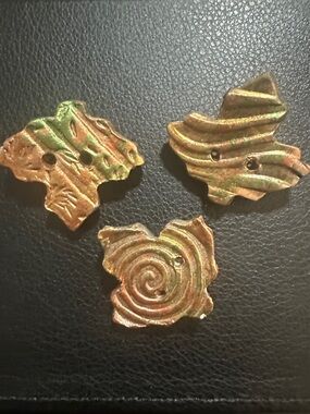 Handmade Textured pieces in Copper-Green Patina